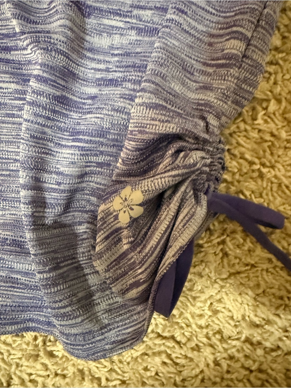 Tuff Athletics Purple Heather Short Sleeve Tee with Side Ties - Picture 5 of 8